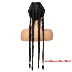 Synthetic Lace Front Wig Braided Wigs With Baby Hair Natural Blonde