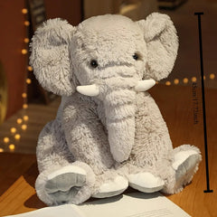 Soft Plush Elephant Toy Beige & Stuffed Animal for Kids' Room Decor or Gift
