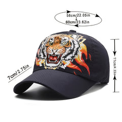 Tiger Head Print Sun Visor Baseball Cap