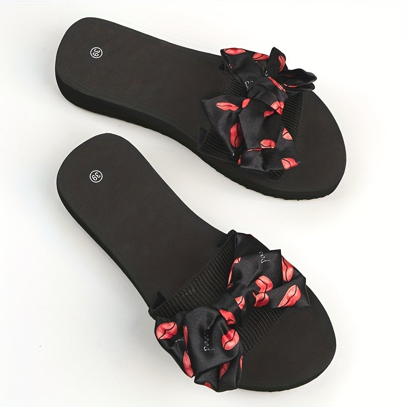 Women's Bowknot Slides Flatform Beach Shoes