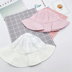 Baby Polka Dot And Flowers Graphic Cotton Bucket Hat Sun Protection