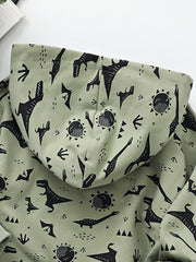 Boys Dinosaur Print Crewneck Hoodie Sweatshirt