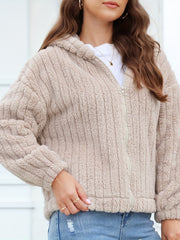 Women's Winter Thermal Coat Solid Long Sleeve Jacket