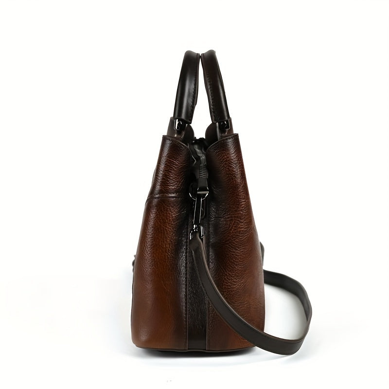 Vintage Embossed Women's Handbag - Fashionable & Spacious Shoulder Bag
