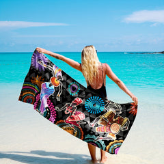 Boho Scarf Shawl Large Dancing Print Sunscreen Wraps Windproof Beach Towel