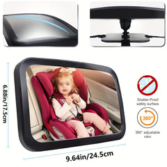 Baby Car Mirror Safety for Rear Facing Infant - Wide Clear View Shatterproof