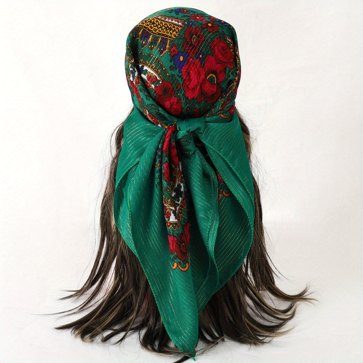 Boho Flower Print Bandana Vintage Scarf Classic Neckerchief