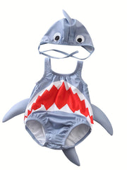 Toddler Boys Shark Swimsuit With Sponges Baby Bathing Suit