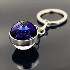 Zodiac Constellation Keychain - Personalized Astrological Sign Gift