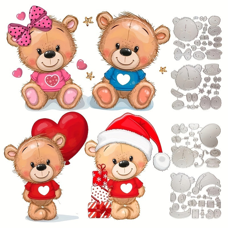 1pc Animals Bears Cutting Dies Stencils for Cards Making Scrapbooking