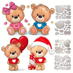 1pc Animals Bears Cutting Dies Stencils for Cards Making Scrapbooking