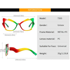 Rainbow Cat Eye Clear Lens Glasses For Women - Light Blocking Glasses
