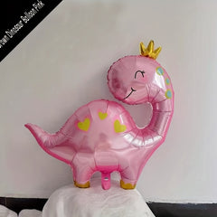 Crown Dinosaur Foil Balloon for Birthday Party Decoration