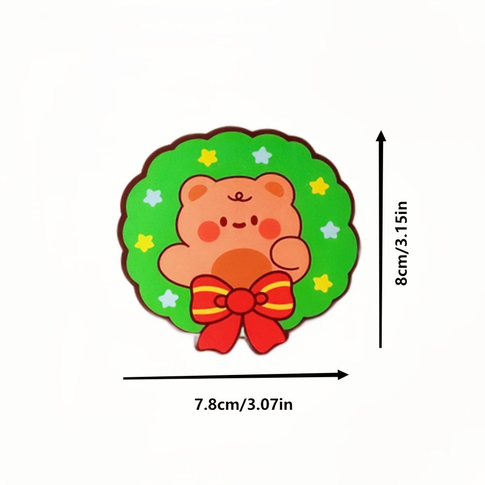 50pcs Mixed Christmas Candy Cards DIY Lollipop Holder Cartoon Animal Paper Clips