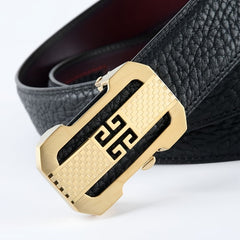 Men's Wild Style Leather Belt Stainless Steel Buckle Cowhide Unique Texture