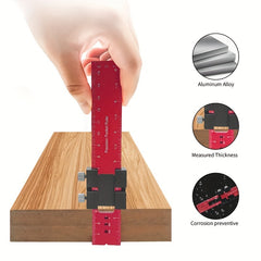 Precision Pocket Ruler For Woodworking Inch Metric T Score Square Ruler