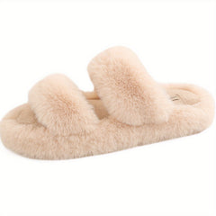 Women's Double Strap Slippers Lightweight Open Toe Slip On Shoes
