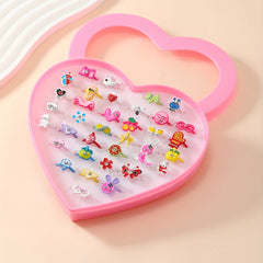 36 Girls Cartoon Multicolor Rings Random Style