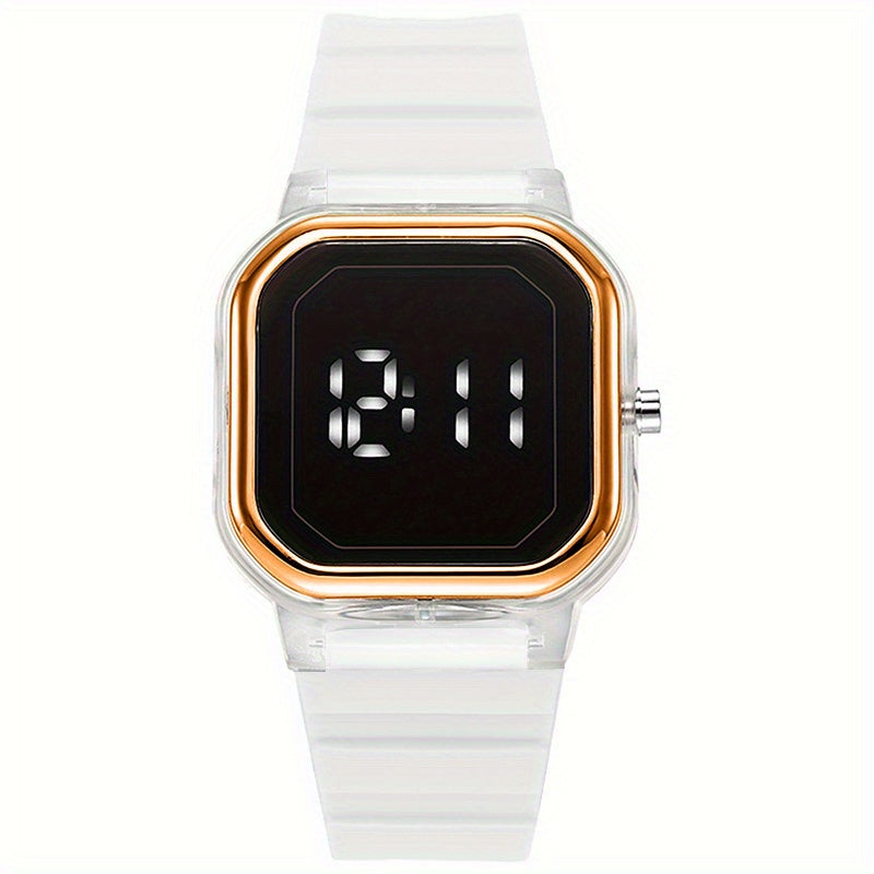 Colorful Digital Watch LED Display Button Setting Electronic Watch