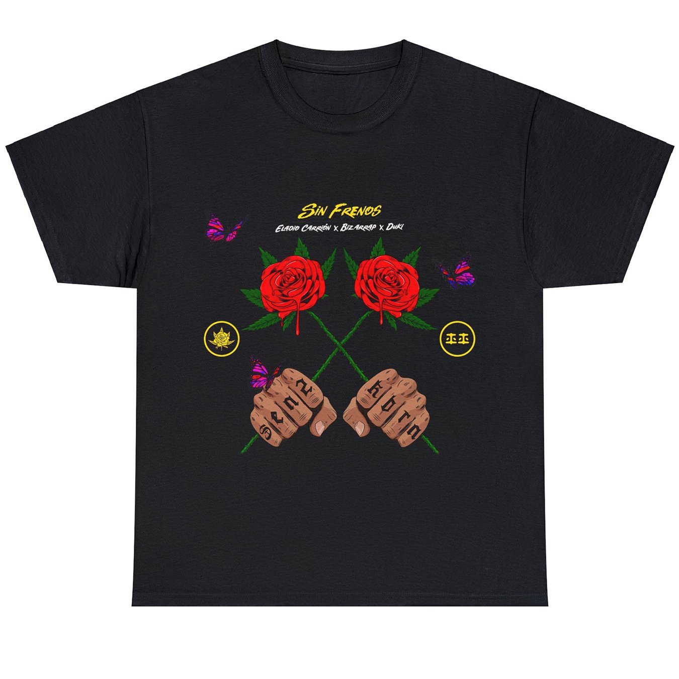Red Roses Print Men's Graphic T-shirt for Summer