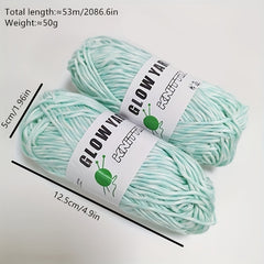 Glow In The Dark Yarn Luminous Cotton Soft DIY Knitting Crocheting Supplies