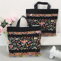 5pcs Flower Print Tote Bags Transparent Plastic Tote Bag