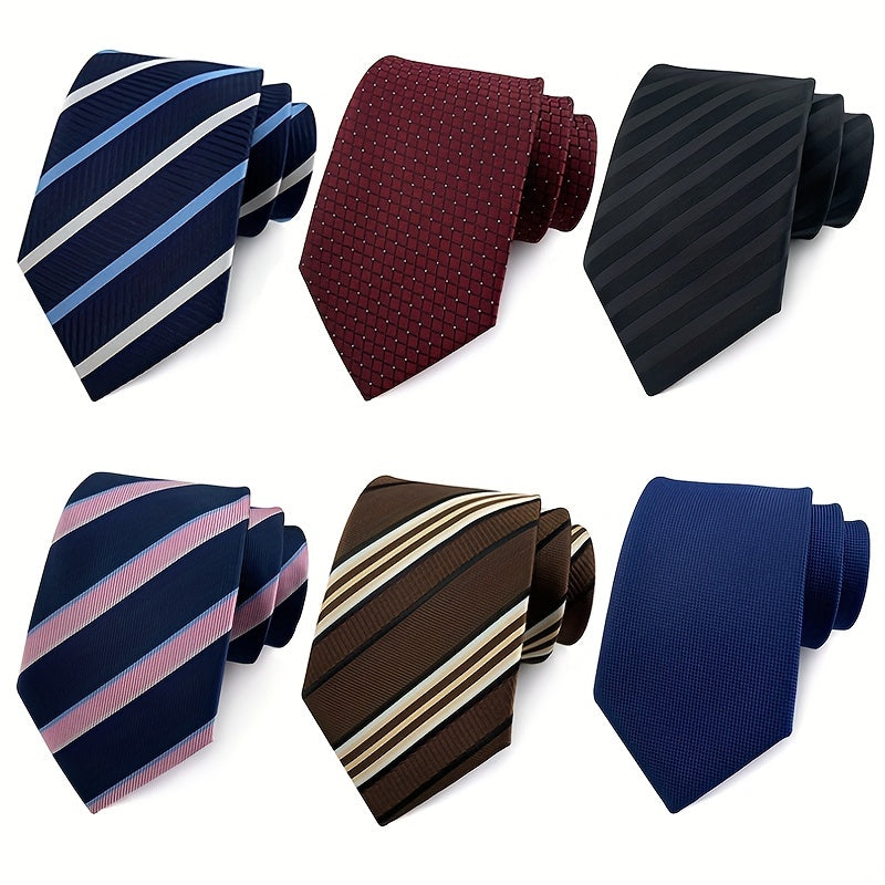 6 Packs Men's Striped Paisley Waist Flower Tie Combination