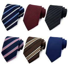 6 Packs Men's Striped Paisley Waist Flower Tie Combination