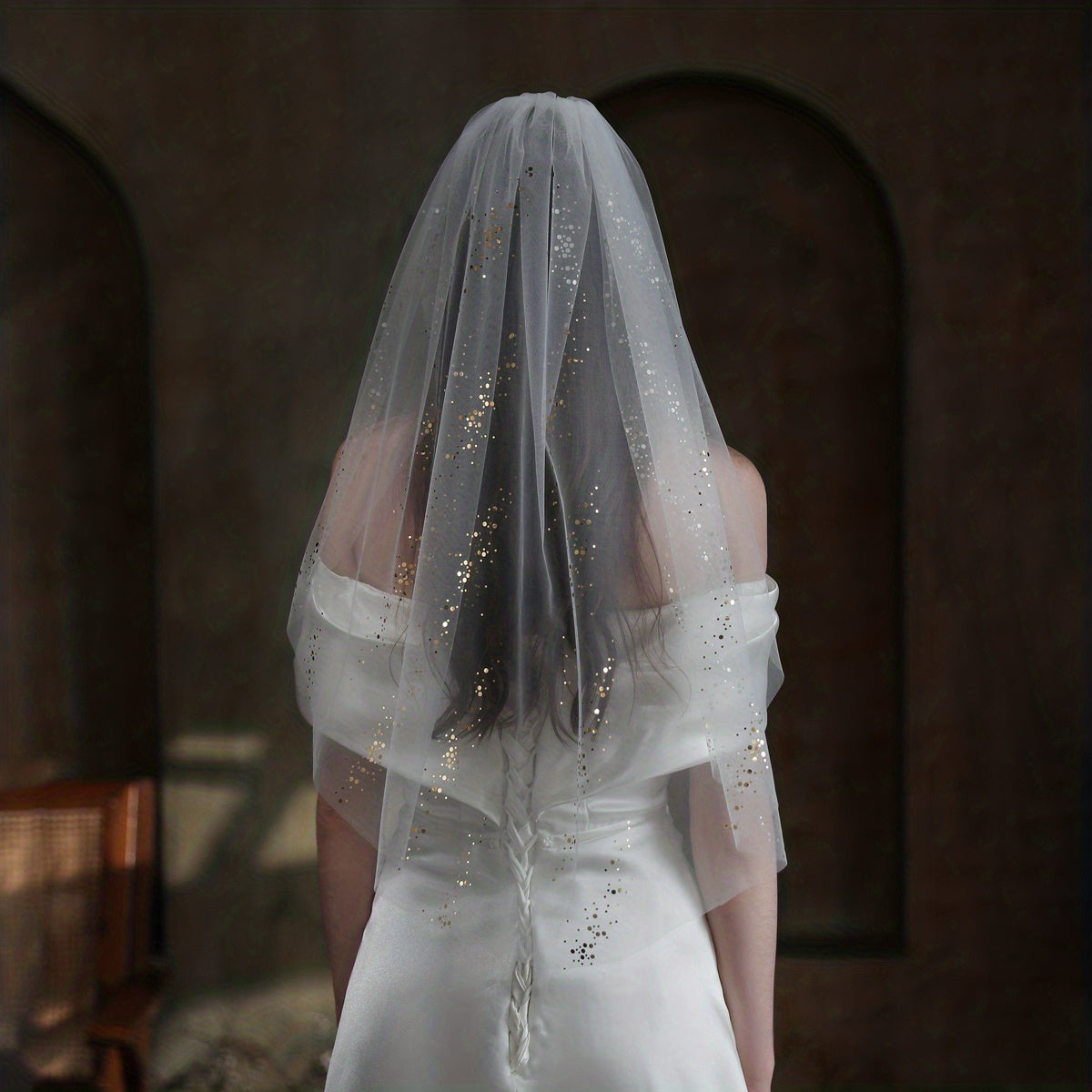 Sequin Head Veil Bridal Single Layer Wedding Hair Accessories