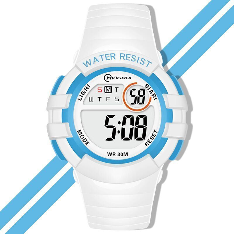 Kids Casual Waterproof Electronic Watch Soft Strap Wrist Watch