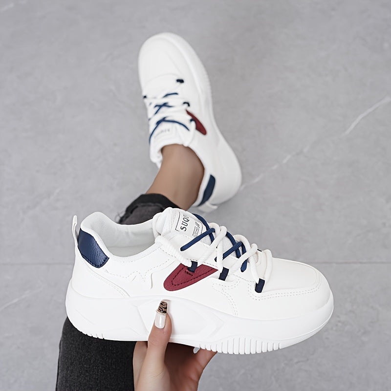 Women's Soft Sole Lace-Up Skate Shoes Lightweight Sneakers
