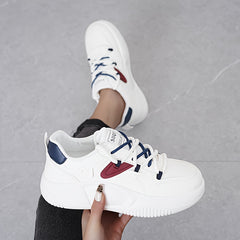 Women's Soft Sole Lace-Up Skate Shoes Lightweight Sneakers