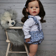 24in Reborn Toddler Girl Doll Soft Touch 3D Skin Art Doll Gift