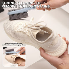 3pcs Silicone Shoe Brush Long Handle Cleaning Tools