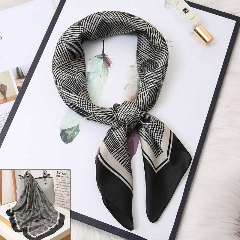 Striped Small Square Scarf Women's Shirts Decoration Neck Scarf