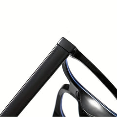 Men's Square Frame Large Frame Light Blocking Glasses With Box