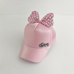 Girls' Mesh Baseball Cap Bowknot Sun Hat
