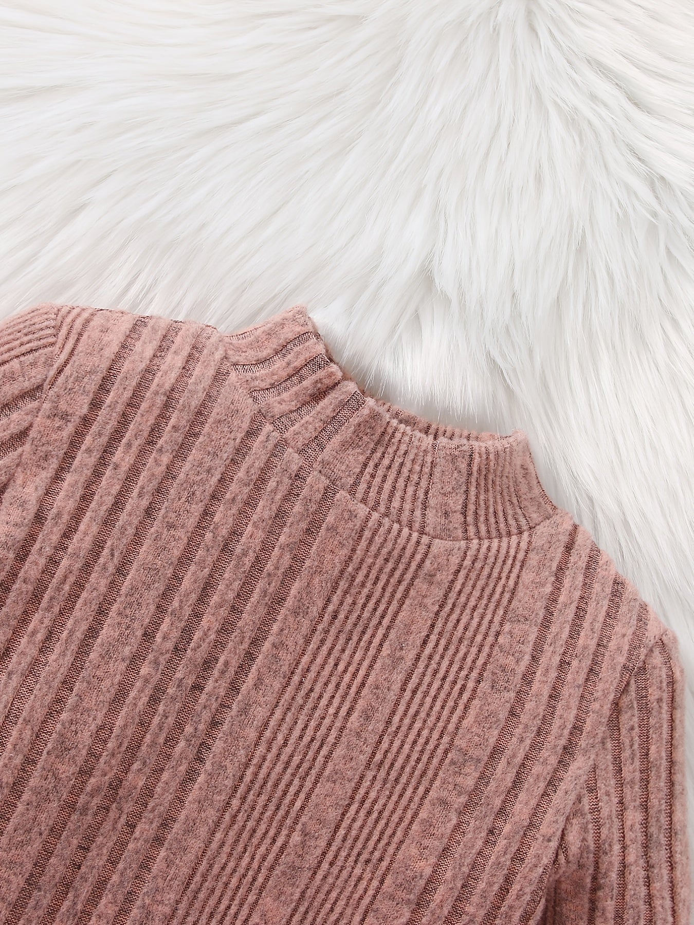 Girls Knitted Thermal Crew Neck Sweater Dress