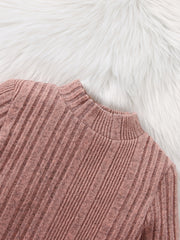 Girls Knitted Thermal Crew Neck Sweater Dress