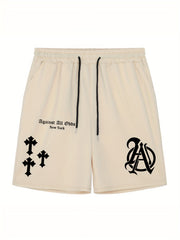 Men's Casual Solid Stretch Elastic Waist Drawstring Shorts
