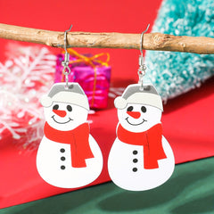 12PCS Christmas Earrings Set Snowman, Santa Claus, Beer, Cactus, Umbrella