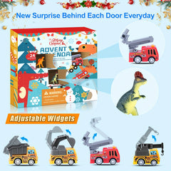 24 Days Advent Calendar 12 Dinosaurs 12 Pull Back Cars Stocking Stuffers Toys