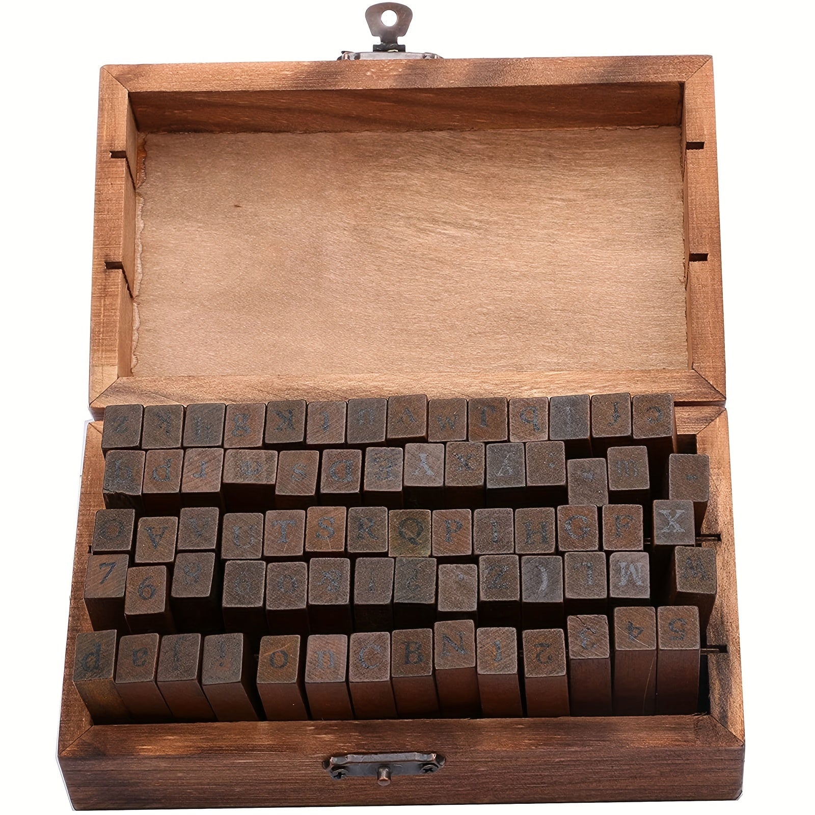 70pcs Rubber Stamp Letters Alphabets Set Vintage Wooden Number and Symbol Stamps