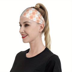 Vintage Plaid Headband Soft Pink Grid Pattern Hairband