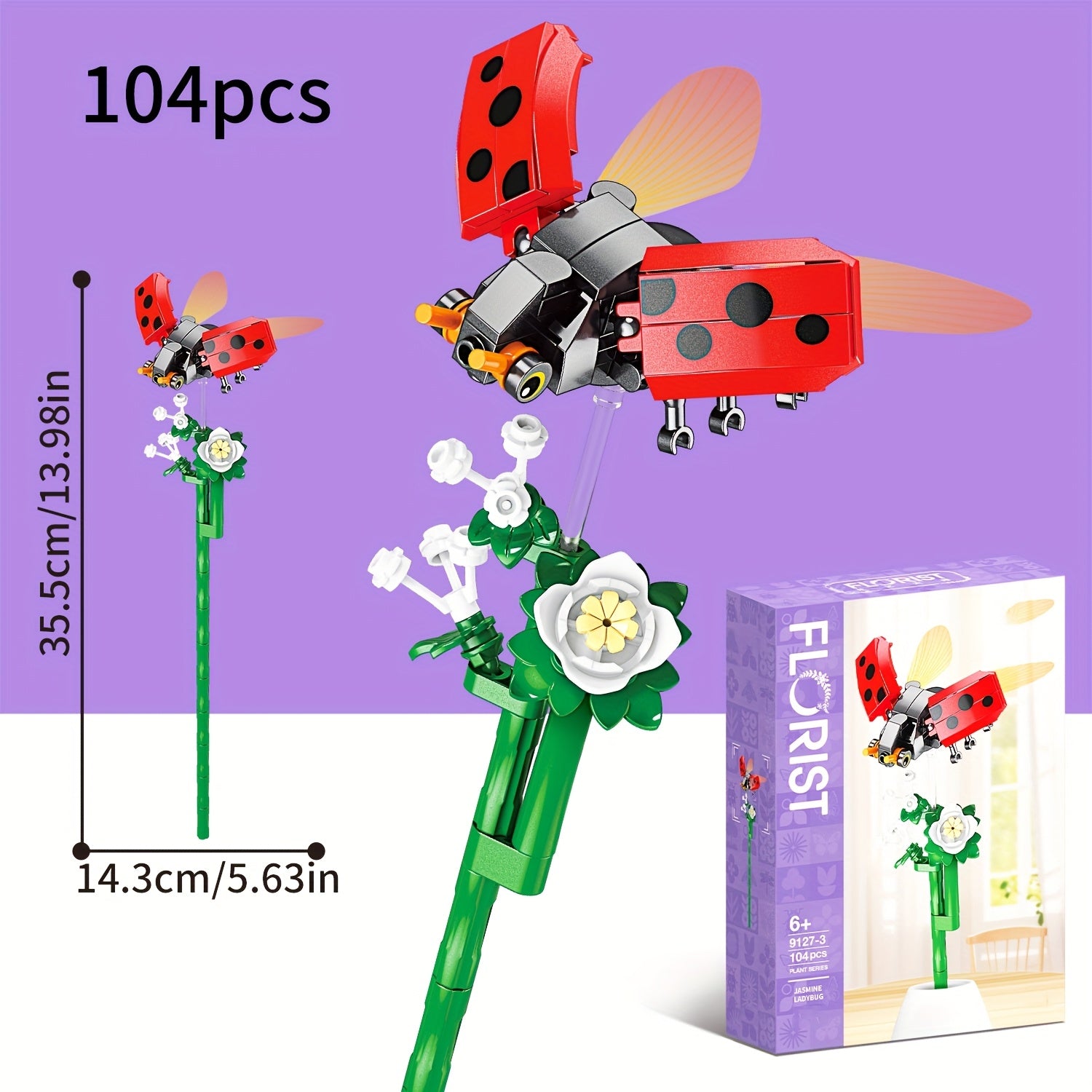Insect Flower Series Building Block Toy - Flower Bouquet Assembly Set