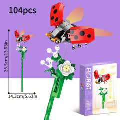 Insect Flower Series Building Block Toy - Flower Bouquet Assembly Set