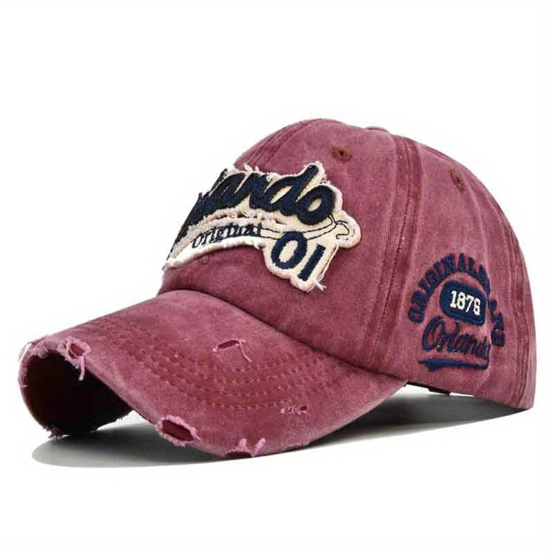 Vintage Baseball Cap 3D Embroidered Alphabet Men Women Duck Cap