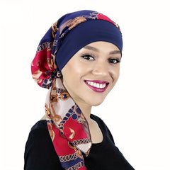 Boho Lace Up Head Scarf Silk Bonnet Long Hair Head Wrap Turban Hats