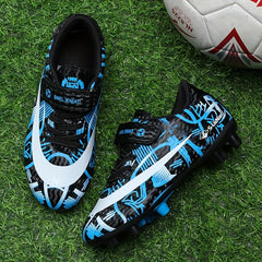 Youth Spiked Football Boots, Hook & Loop Fastener, Anti-Skid, Breathable