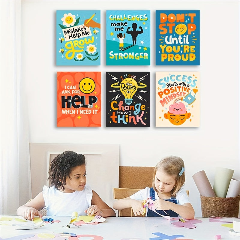 6pcs Classroom Wall Decor Growth Mindset Posters for School D cor